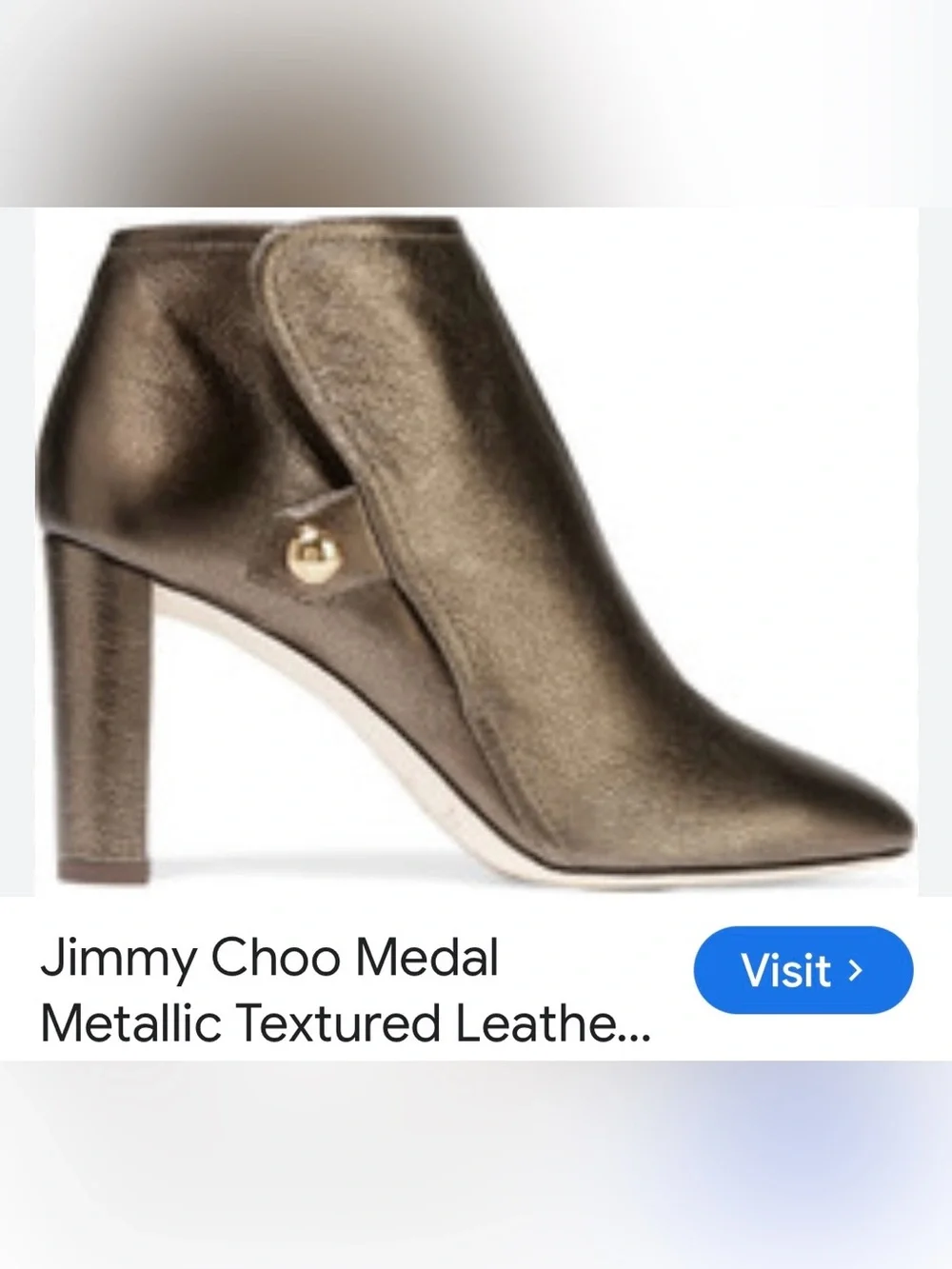 JIMMY CHOO Bronze Metallic Leather Ankle Bootie-GREAT CONDITION